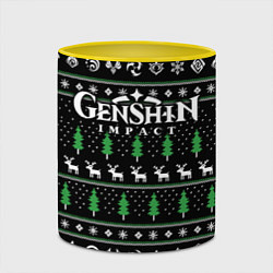 Кружка 3D Новогодний свитер - Genshin impact, цвет: 3D-белый + желтый — фото 2