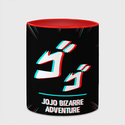 Кружка 3D Символ JoJo Bizarre Adventure в стиле glitch на те, цвет: 3D-белый + красный — фото 2