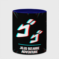 Кружка 3D Символ JoJo Bizarre Adventure в стиле glitch на те, цвет: 3D-белый + синий — фото 2