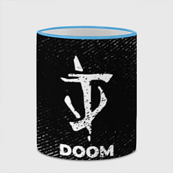 Кружка 3D Doom с потертостями на темном фоне, цвет: 3D-небесно-голубой кант — фото 2