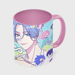 Кружка 3D Рэки Кян и Ланга Хасэгава, цвет: 3D-белый + розовый