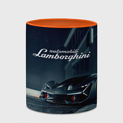 Кружка 3D Lamborghini - power - Italy, цвет: 3D-белый + оранжевый — фото 2