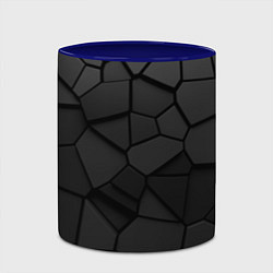 Кружка 3D Черные стальные плиты, цвет: 3D-белый + синий — фото 2