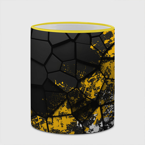 Кружка цветная Имперская геометрия / 3D-Желтый кант – фото 2