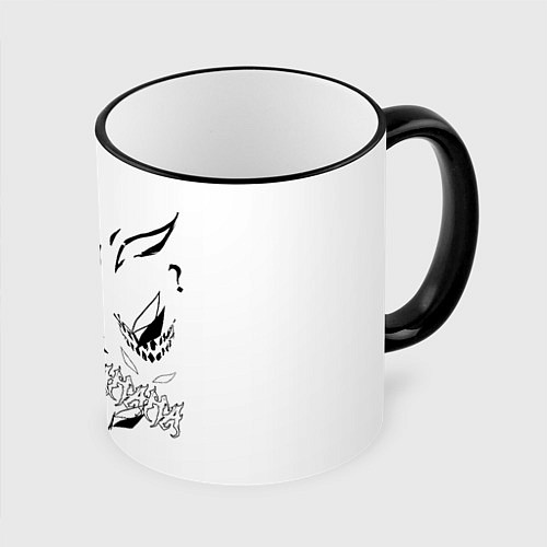 Кружка цветная Drain Face ZXC / 3D-Черный кант – фото 1