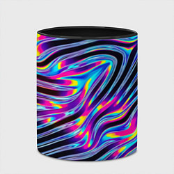 Кружка 3D Голографические полосы, цвет: 3D-белый + черный — фото 2