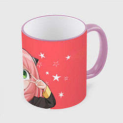 Кружка 3D Anya Forger - Spy x Family, цвет: 3D-розовый кант