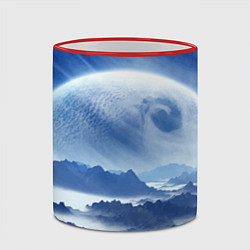 Кружка 3D Mountains - fantasy planet, цвет: 3D-красный кант — фото 2