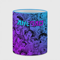Кружка 3D Ахегао девушки градиент, цвет: 3D-небесно-голубой кант — фото 2