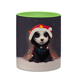 Кружка 3D Пёсель - панда в колпаке, цвет: 3D-белый + светло-зеленый — фото 2