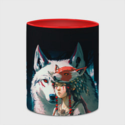 Кружка 3D Princess Mononoke by Studio Ghibli, цвет: 3D-белый + красный — фото 2