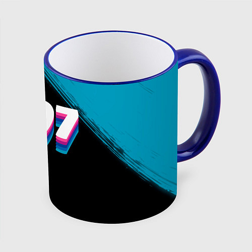 Кружка цветная Made in 1997: vintage art / 3D-Синий кант – фото 1