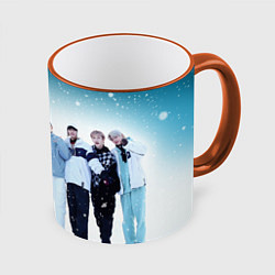 Кружка 3D Stray Kids winter, цвет: 3D-оранжевый кант