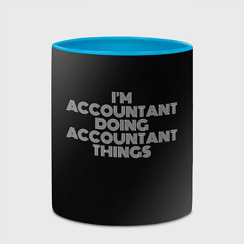 Кружка цветная Im accountant doing accountant things: на темном / 3D-Белый + небесно-голубой – фото 2