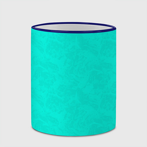 Кружка цветная Яркий бирюзовый текстурированный / 3D-Синий кант – фото 2