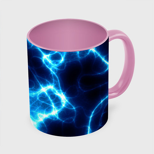 Кружка цветная Молния грозовая - электрические разряды / 3D-Белый + розовый – фото 1