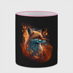 Кружка 3D Огненная лиса, цвет: 3D-розовый кант — фото 2