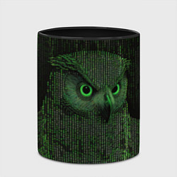 Кружка 3D Сова в стиле ASCII-графики, цвет: 3D-белый + черный — фото 2