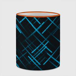 Кружка 3D Голубые лучи, цвет: 3D-оранжевый кант — фото 2