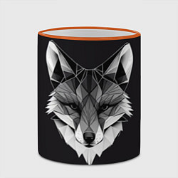 Кружка 3D Lowpoly fox, цвет: 3D-оранжевый кант — фото 2