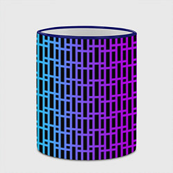 Кружка 3D Неоновая клетка, цвет: 3D-синий кант — фото 2