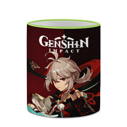 Кружка 3D Genshin Impact Каэдэхара Кадзуха, цвет: 3D-светло-зеленый кант — фото 2