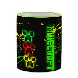Кружка 3D Minecraft - неоновые логотипы, цвет: 3D-светло-зеленый кант — фото 2