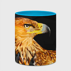 Кружка 3D Орёл полигональный, цвет: 3D-белый + небесно-голубой — фото 2