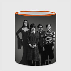 Кружка 3D Аддамс, семейный портрет, цвет: 3D-оранжевый кант — фото 2