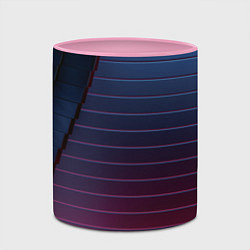 Кружка 3D Абсрактная лестничная тёмно-синяя текстура, цвет: 3D-белый + розовый — фото 2