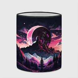 Кружка 3D Луна в горах, цвет: 3D-черный кант — фото 2