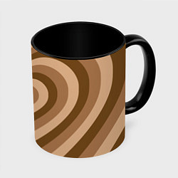 Кружка 3D Hearts brown, цвет: 3D-белый + черный