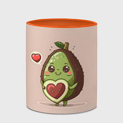 Кружка 3D Влюбленный авокадо - парные, цвет: 3D-белый + оранжевый — фото 2