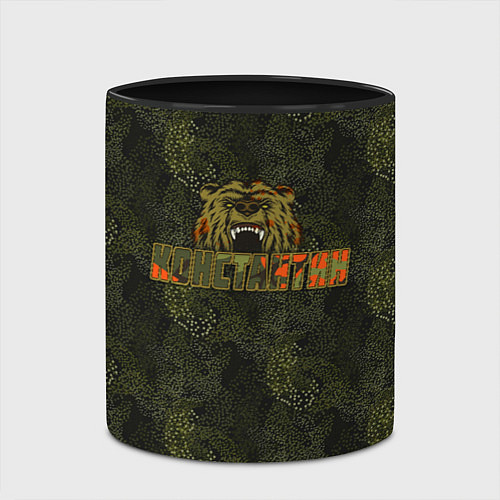 Кружка цветная Константин камуфляж / 3D-Белый + черный – фото 2