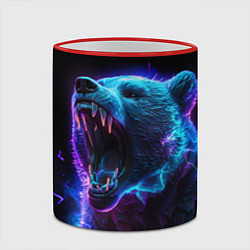 Кружка 3D Свирепый неоновый медведь, цвет: 3D-красный кант — фото 2
