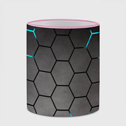 Кружка 3D Броня текстура неоновая, цвет: 3D-розовый кант — фото 2