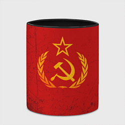 Кружка 3D СССР серп и молот, цвет: 3D-белый + черный — фото 2