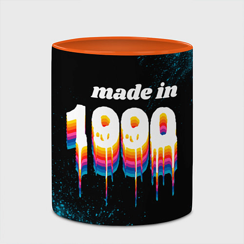 Кружка цветная Made in 1990: liquid art / 3D-Белый + оранжевый – фото 2