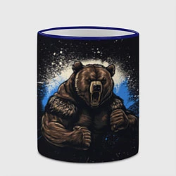 Кружка 3D Сильный медведь, цвет: 3D-синий кант — фото 2