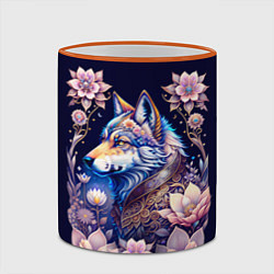 Кружка 3D Мистическая волчица, цвет: 3D-оранжевый кант — фото 2