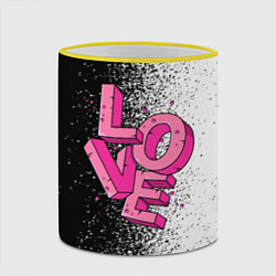 Кружка 3D Love - розовый, цвет: 3D-желтый кант — фото 2