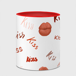 Кружка 3D Поцелуйчики, цвет: 3D-белый + красный — фото 2