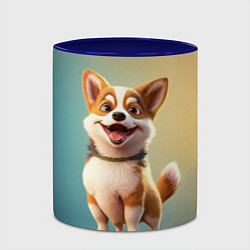 Кружка 3D Корги молодец, цвет: 3D-белый + синий — фото 2