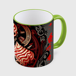 Кружка 3D Кратос кельтский, цвет: 3D-светло-зеленый кант