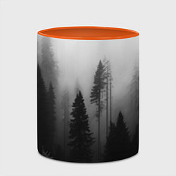 Кружка 3D Красивый лес и туман, цвет: 3D-белый + оранжевый — фото 2