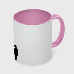Кружка 3D Минималистичный День влюблённых, цвет: 3D-белый + розовый