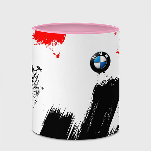 Кружка цветная BMW art / 3D-Белый + розовый – фото 2