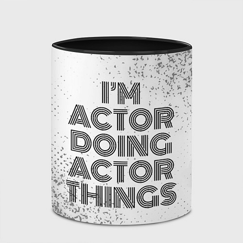 Кружка цветная I am doing actor things / 3D-Белый + черный – фото 2