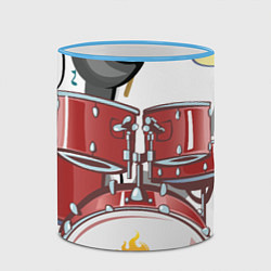 Кружка 3D Пингвин- барабанщик, цвет: 3D-небесно-голубой кант — фото 2