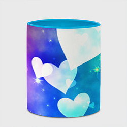 Кружка 3D Dreamy Hearts Multicolor, цвет: 3D-белый + небесно-голубой — фото 2